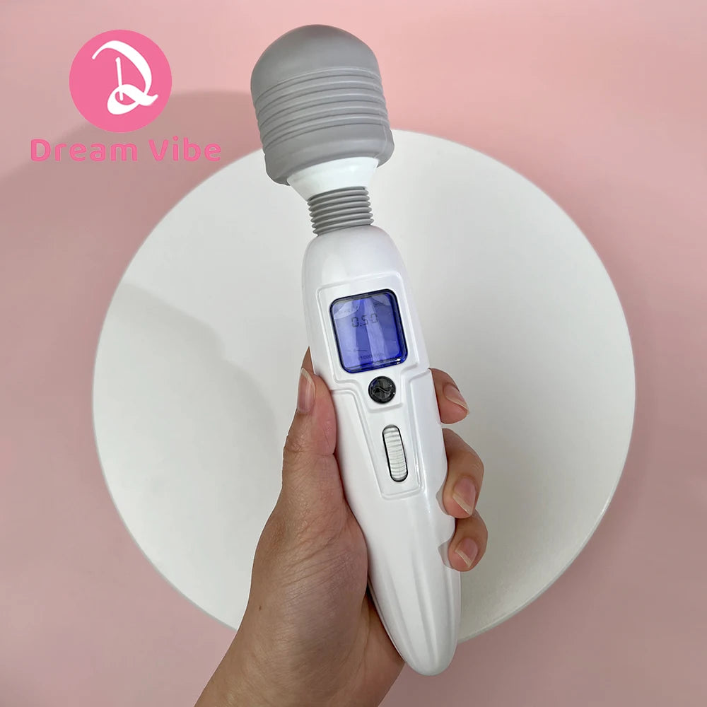 LED Screen Classic Wand Vibrator Super Powerful Massager Sex Toy Woman Men Pleasure Deep Penetration Musle Relax Toy Adult 18