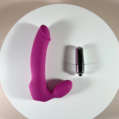Mini Strapless Strap-On Vibrator by Dream Vibe LR44X3 Batteries 10 Strong Vibrations Harnessless Double-ended Dildo Sex Toy