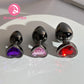 Metal Butt Plugs Jewel Inlaid Trainer Heart Shaped Gem Bottom Gunmetal Gray Backdoor Exploration Couple Sex Toy Foreplay