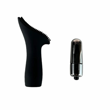 Silicone Brush Head Black Mini Vibrator Single Strong Vibration LR44 Button Battery Powered Pleasure Sex Toy Woman Need Bullet