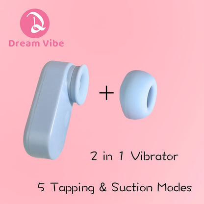 Mini Earphone Tapping Vibrator with Suction Head 5 Modes Clit and Nipple Stimulation Women's Sex Toy Girl Pleasure Romantic Gift