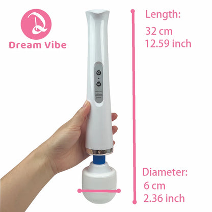 Rechargeable Mega Wand Classical Intimate Vibrator 10 Modes White Sex Toy Woman Flexible Body Massager Penetration Sex Gift