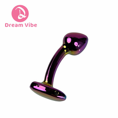 Curvy Anal Plug Shiny Metal Colorful Prostate Massager Sex Toy Men Masturbation Anal Expander Penetration Dildo Love Toy New