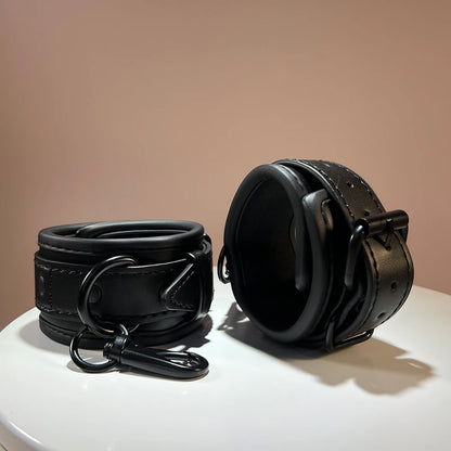 Super Soft Wrist Cuff Hand Cuff by Dream Vibe Black Luxury Fetish Bondage Fun for Woman Men Couple Bedroom Toy PU Leather