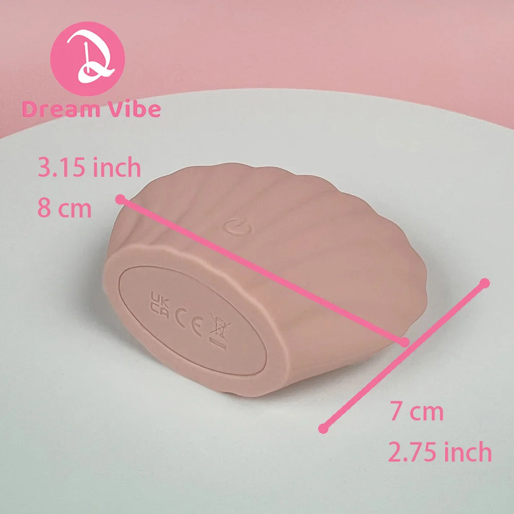 Venus Shell Vibrator by Dream Vibe - Peach Love Pleasure 10 Powerful Vibration Sex Toy for Woman Silicone Clit Stimulator Adult