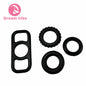 Set of 4 Silicone Cock Rings Black Stretchy Pennis Ring Sex Toy for Men Ejaculation Delay Reusable Pleasure Male Adult Toy