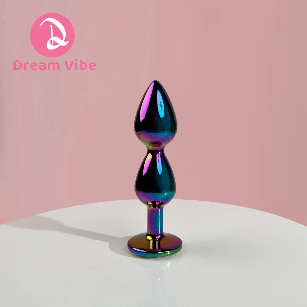Triple Heart Anal Plug Sex Toy for Men Couple Pleasure Shiny Gem Bottom Metal Butt Plug Dildo Penetration Anal Expander 18+ Toy