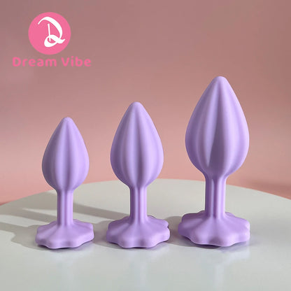 Quincunx Purple Silicone Anal Plug Shiny Gem New Sex Toy for Men Women Pleasure Butt Penetration Prostate Massager 18+ Adult