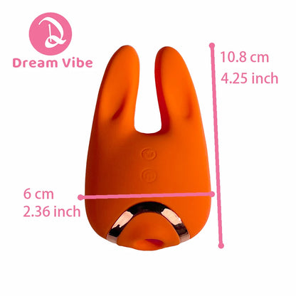 Bunny Love Vibrator Orange Passion 8 Poweful Vibrations on both Rabbit Ear 5 Suctions Pleasure Sex Toy Woman Female Masturbation