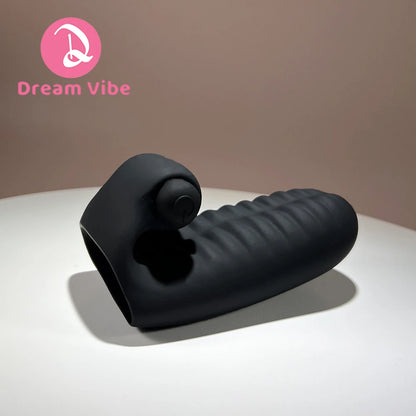 Tongue Shape Finger Vibrator Black Silicone G-Spot Clit Stimulation Button Battery Bullet Oral Sex Toy Pleasure Masturbation