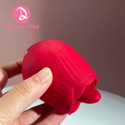 Hot Tulip Vibrator by Dream Vibe 10 Licking and Vibrating Sex Toy Massager for Pleasur Clit Stimulation Erotic Girl Toy Female
