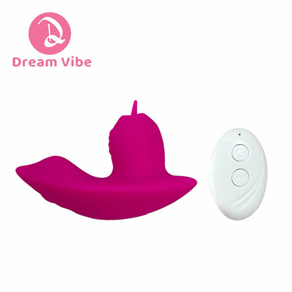 Wearable Panty Vibe Tongue Licking and Vibrating Clit Simulation Mini Vibrator Female Sex Toy Women Penetration Pleasure New Toy