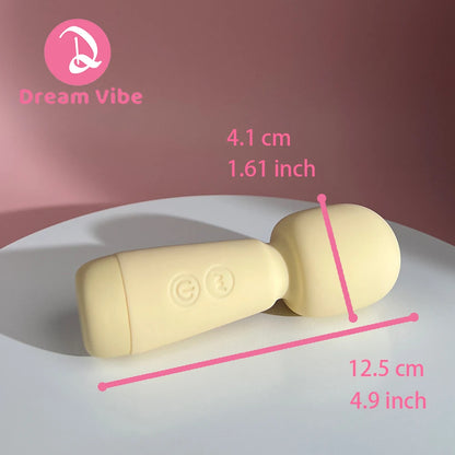 Yellow Mini Wand Vibrator 5 Speeds and 5 Mode Powerful Vibrating Clit Nipple Stimulation Body Massager Sex Toy Woman Erotic Play