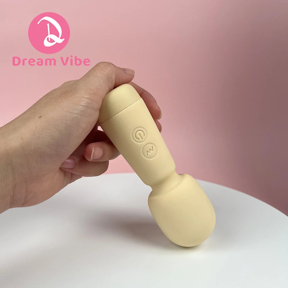Yellow Mini Wand Vibrator 5 Speeds and 5 Mode Powerful Vibrating Clit Nipple Stimulation Body Massager Sex Toy Woman Erotic Play