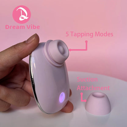 Alice Mauve Tapping and Suction Vibrator with Charging Case 5 Modes Mini Discreect Sex Toy Female Pleasure Woman Clit Nipple Use