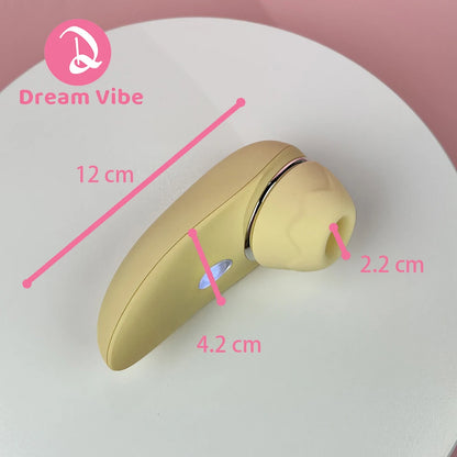 Portable 2 in 1 Suction Vibrator Yellow Power Sucker New Sex Toy Women Pleasure Clitorial Massager Nipple Stimulator Love Toy