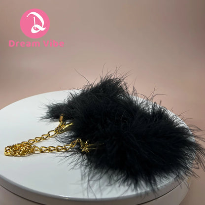 Natural Feather HandCuffs with Golden Chain Bondage Play Sexy Fetish Toy Flirt Midnight Temptation Pleasure Sex Game Wrist Cuff