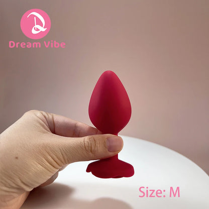 Red Rose Silicone Anal Plug Set Prostate Massager Butt Trainer Kit Couple Adult Sex Toy Dildo Expander Penetration Stimulate