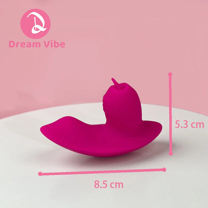 Wearable Panty Vibe Tongue Licking and Vibrating Clit Simulation Mini Vibrator Female Sex Toy Women Penetration Pleasure New Toy