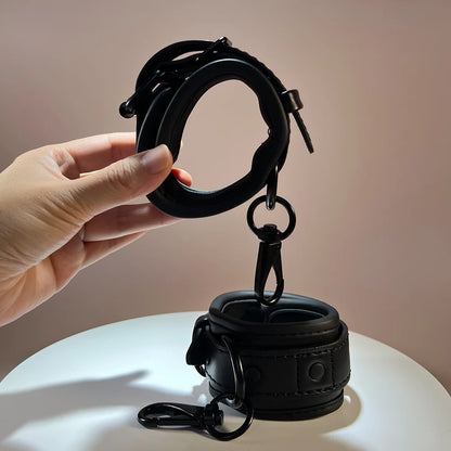 Super Soft Wrist Cuff Hand Cuff by Dream Vibe Black Luxury Fetish Bondage Fun for Woman Men Couple Bedroom Toy PU Leather