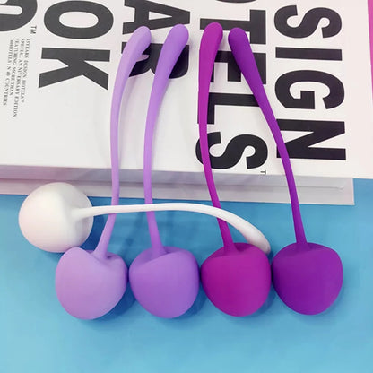 Silicone Cherry Ben Wa Weight Set of 5PCS Kegel Ball Kegel Exercise Weight Bladder Control Device & Pelvic Floor Muscle Training