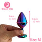 Rainbow Metal Anal Plug Heart Jewelled Gem Butt Expander Training Unisex Sex Toy Prostate Massager Backdoor Exerciser Probe