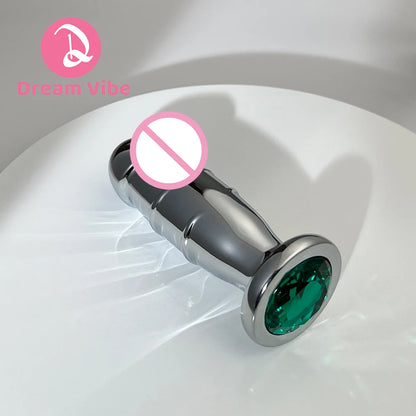 Metal Dildo Heavy Anal Plug Silver Bottom Gem Prostate Massager Men Sex Toy Anal Penetration Penis Stimulation 18+  Toy Buttplug