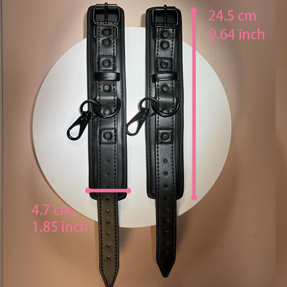 Super Soft Wrist Cuff Hand Cuff by Dream Vibe Black Luxury Fetish Bondage Fun for Woman Men Couple Bedroom Toy PU Leather