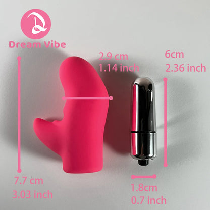 Bullet Finger Vibrator Pink by Dream Vibe 10 Vibrations Button Batteries Operated Prostate Massager Sex Toy for Woman Men