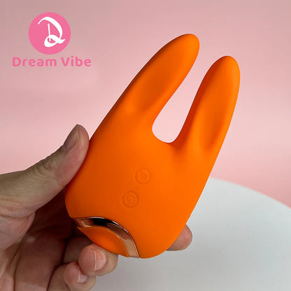 Bunny Love Vibrator Orange Passion 8 Poweful Vibrations on both Rabbit Ear 5 Suctions Pleasure Sex Toy Woman Female Masturbation