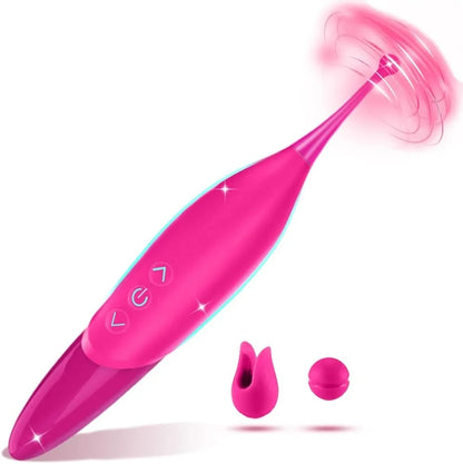 Mini Clitoris G Spot Vibrator for Women 2 Attached Silicone Heads Nipple Clit Stimulator Wand 10 Vibrations Sexy Adult Toys 18