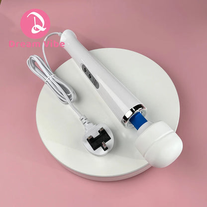 Cabled Mega Wand UK Plug Wand Massager with Wire Super Powerful 10 Vibrations Pleasure Women Sex Sports Recovery Muscle Aches