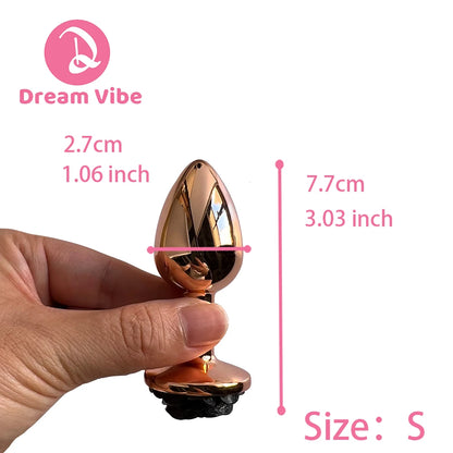 Dream Vibe – Collection Luxe de Plugs Anaux : Plug Anal Black Rose, Plug Anal Rose Gold et Kit d’Entraînement Anal. Sextoys pour Femmes et Hommes, Idée Cadeau.