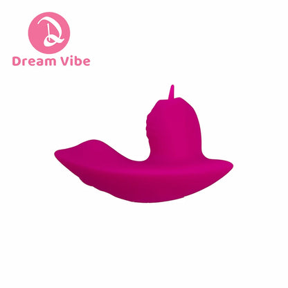 Wearable Panty Vibe Tongue Licking and Vibrating Clit Simulation Mini Vibrator Female Sex Toy Women Penetration Pleasure New Toy