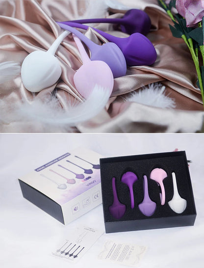Kegel Exercise Set For Women Tightening Products Postpartum Recovery Weights Exercise Pelvic Muscle Pelvic Floor Ben Wa Ball