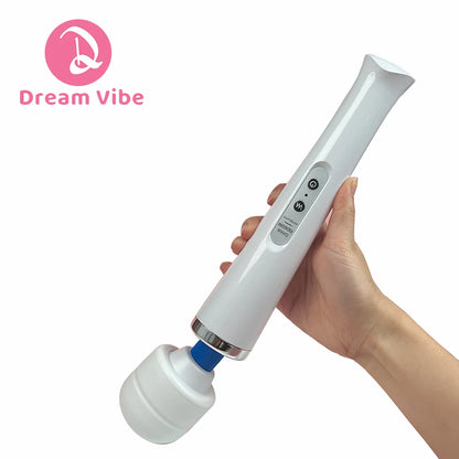 Rechargeable Mega Wand Classical Intimate Vibrator 10 Modes White Sex Toy Woman Flexible Body Massager Penetration Sex Gift