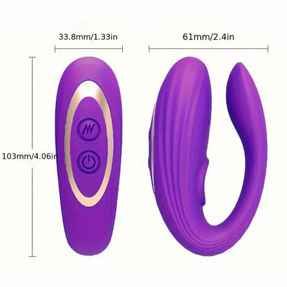 Intimate U-Shaped Vibrator with Remote Control Couple Sex Toy Flexiable Neck Dual-end Stimulation Hands Free Pleasure Foreplay