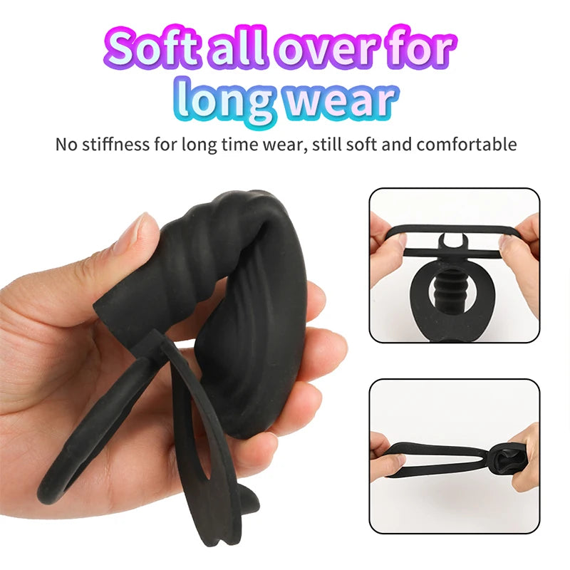 Double Penetration Anal Plug Dildo Butt Plug Vibrator For Men Strap On Penis Massage Vagina Plugs Adult Sex Toys For Couples 18+