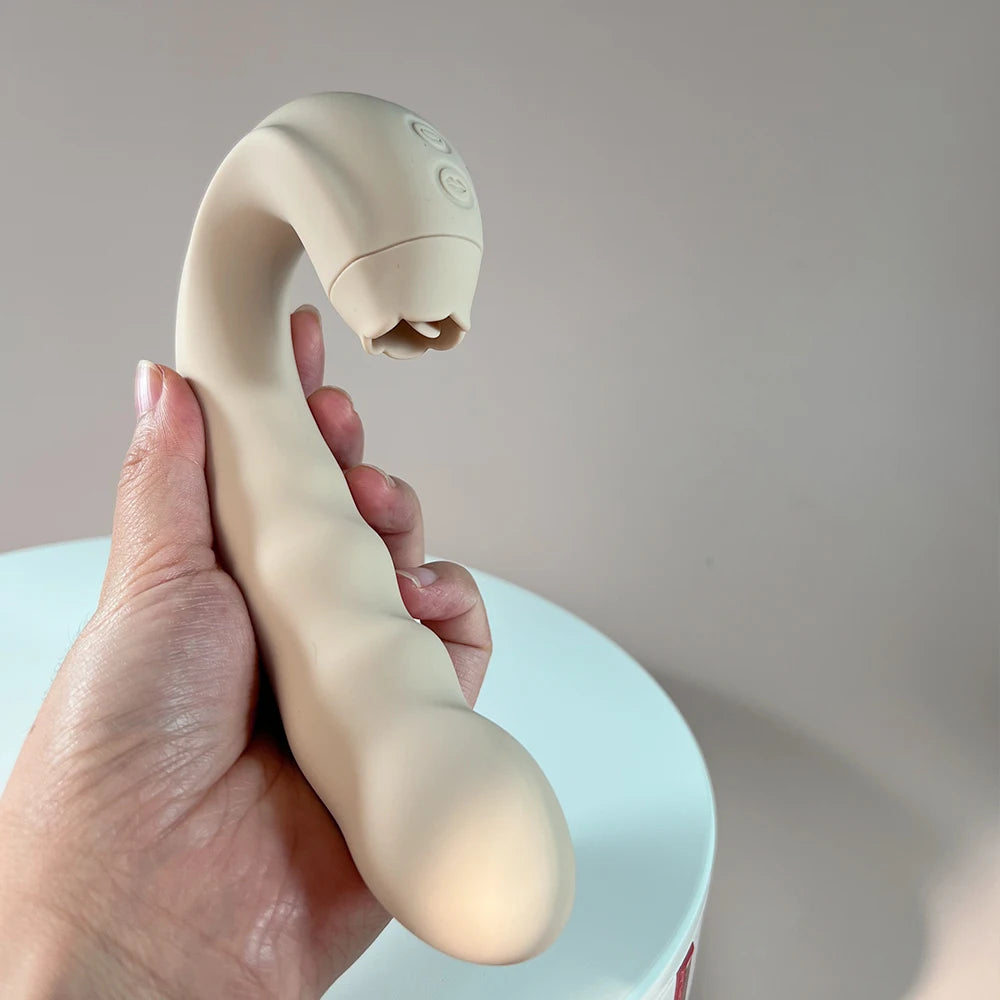 Aira 3-in-1 Vibrator Rotation Licking Vibrating  Deep Penetration G Spot Clit Double End Orgasm Dildo Sex Toy Woman  Pleasure