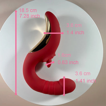 Amara's Passion 3 in 1 Vibrator 9 Thrusting and Vibrating 10 Tongue Licking Pleasure Sex Toy Woman Masturbation Penetration