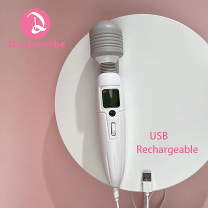 LED Screen Classic Wand Vibrator Super Powerful Massager Sex Toy Woman Men Pleasure Deep Penetration Musle Relax Toy Adult 18