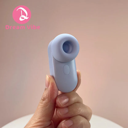 Dream Vibe Echo 2-in-1Mini Sucker Earphone Shaped Yellow Tapping and Sucking Vibrator Sex Toy Woman Nipple Clitorial Massager