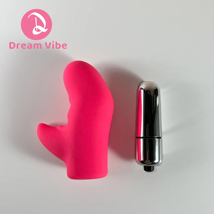 Bullet Finger Vibrator Pink by Dream Vibe 10 Vibrations Button Batteries Operated Prostate Massager Sex Toy for Woman Men