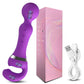 Powerful 2 in 1 AV Vibrator Female Magic Wand Clitoris Stimulator USB Recharge 20 Modes G Spot Massager Sex Toys Dildo for Women