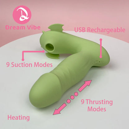 The Green Devil Clitoral Sucking G Spot Thrusting Vibrator Auto Heating App Control Gift for Her Erotic Sex Toy Pleasure Women