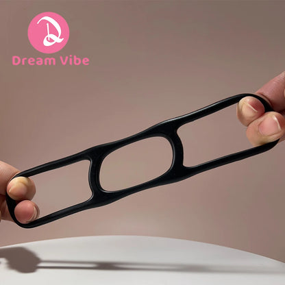 Set of 4 Silicone Cock Rings Black Stretchy Pennis Ring Sex Toy for Men Ejaculation Delay Reusable Pleasure Male Adult Toy