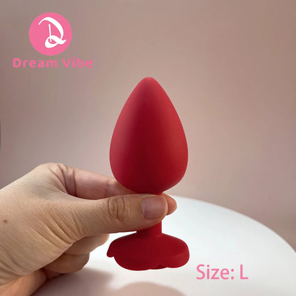Red Rose Silicone Anal Plug Set Prostate Massager Butt Trainer Kit Couple Adult Sex Toy Dildo Expander Penetration Stimulate