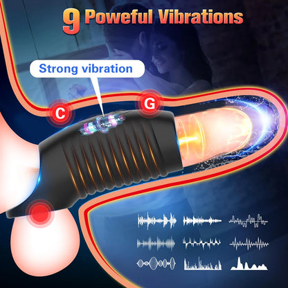 App Controlled Penis Ring Vibrator Male Erection Enhancer Sleeve 10 Vibration Anal G spot Stimulation Couples Sex Toy for Men