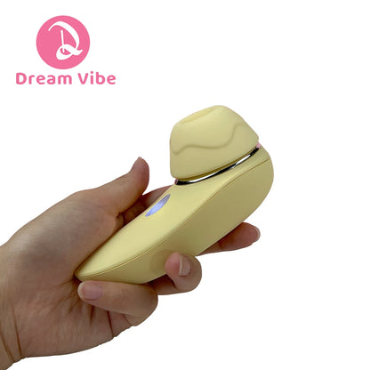 Portable 2 in 1 Suction Vibrator Yellow Power Sucker New Sex Toy Women Pleasure Clitorial Massager Nipple Stimulator Love Toy