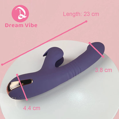 PulseAura 3 in 1 Rabbit Vibrator Unique Thrusting Clapping Powerful Vibrations Women Pleasure Penetration G Spot Dildo Sex Toy